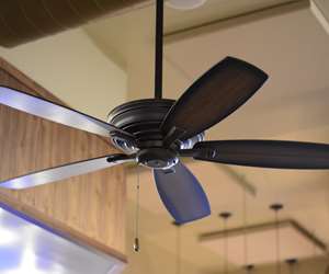 Overhead fan in the dining room